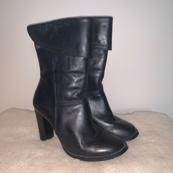 Harley Davidson Black Heeled Leather Boots 5.5 - Picture 6 of 14